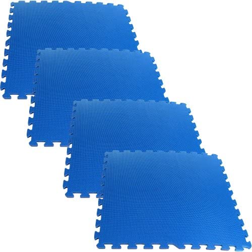 Gym Floor Tiles, Interlocking EVA Foam Padding 6 Pack, 24" X 24" X 0.5"-Gains Everyday
