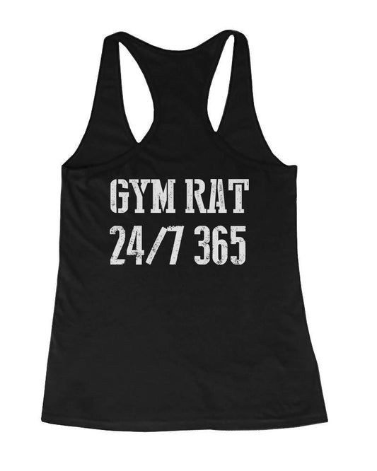 Gym Rat 24/7 365 Back Print Women's Workout Tank Top Sleeveless Sports Tank-Gains Everyday