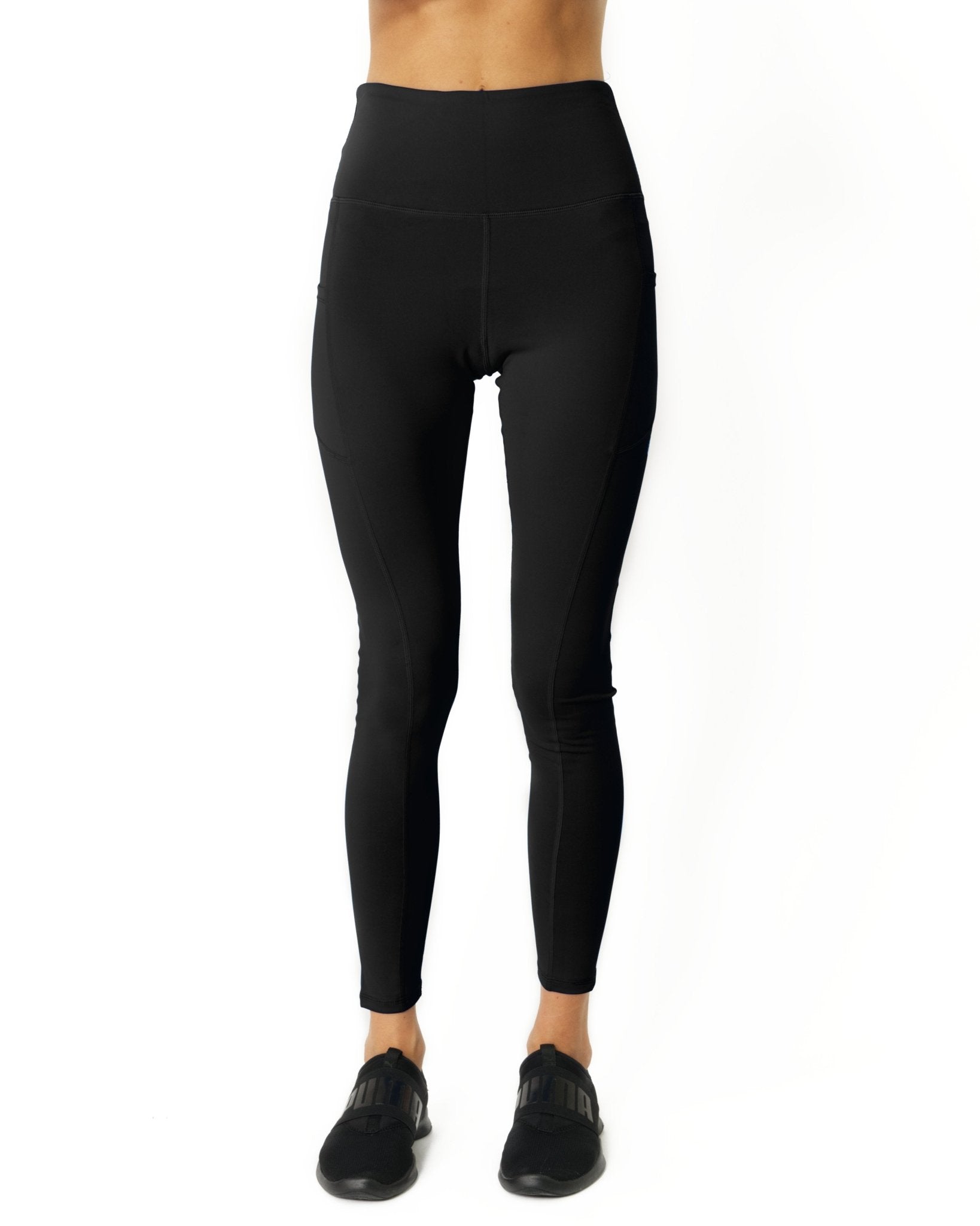High Waisted Yoga Leggings - Black-Gains Everyday