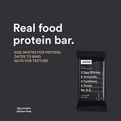 RXBAR, Chocolate Sea Salt, Protein Bar, (Pack of 12) Breakfast Bar, High Protein Snack-Gains Everyday