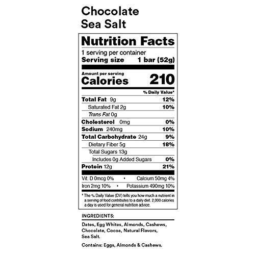 RXBAR, Chocolate Sea Salt, Protein Bar, (Pack of 12) Breakfast Bar, High Protein Snack-Gains Everyday