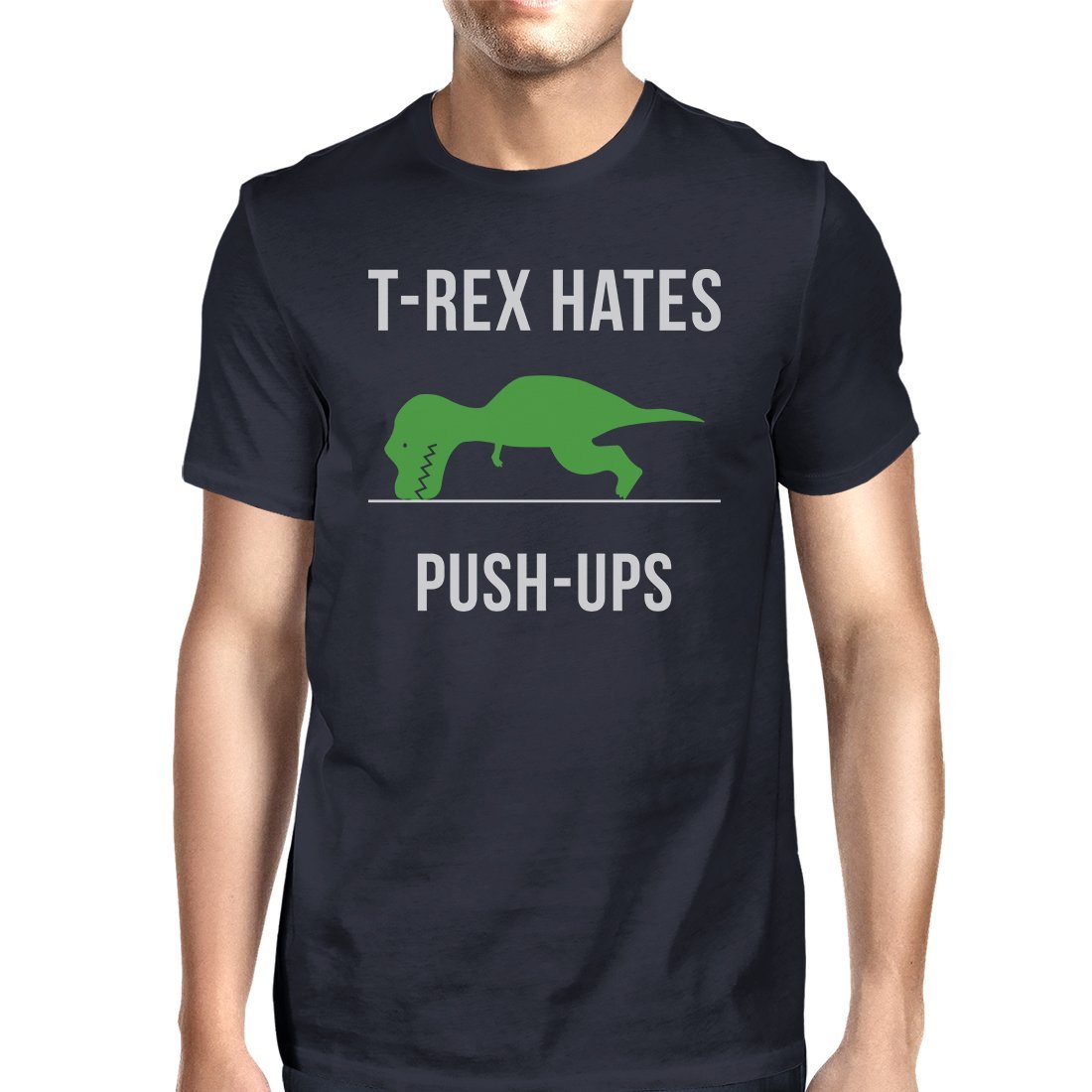 T-Rex Push Ups Mens Funny Workout Shirts Lightweight Cotton T-Shirt-Gains Everyday
