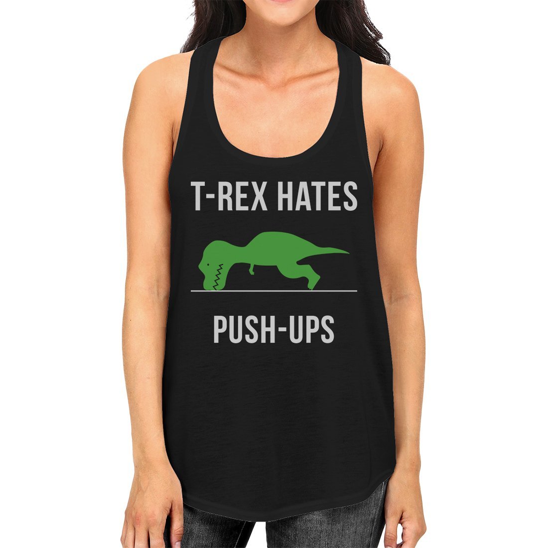 T-Rex Push Ups Womens Fashion Lightweight Workout Tank Top for Her-Gains Everyday
