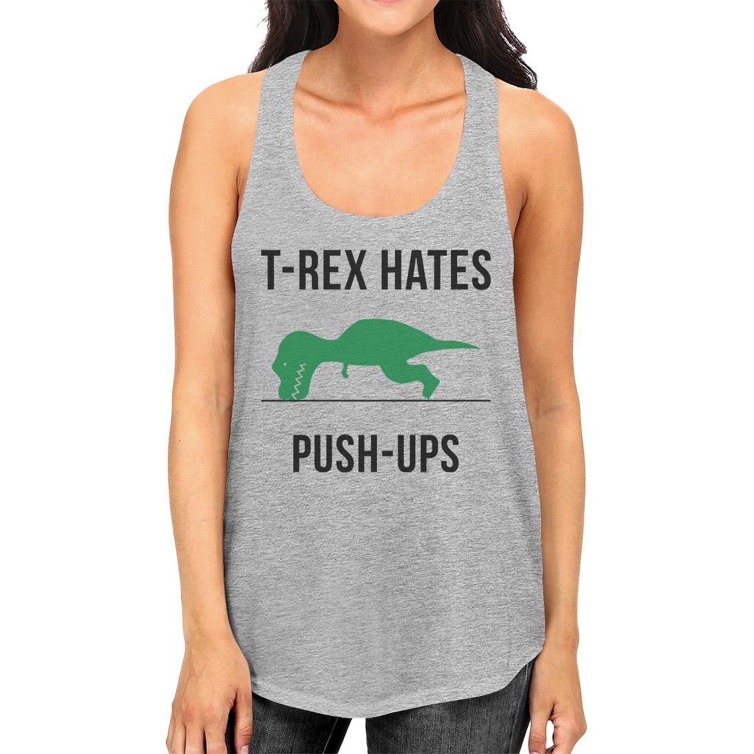 T-Rex Push Ups Womens Fashion Lightweight Workout Tank Top for Her-Gains Everyday