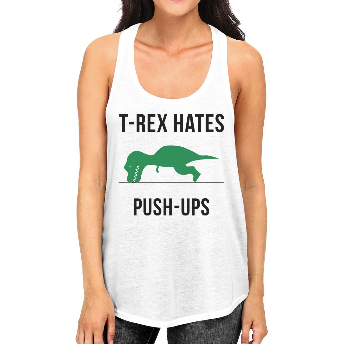 T-Rex Push Ups Womens Fashion Lightweight Workout Tank Top for Her-Gains Everyday