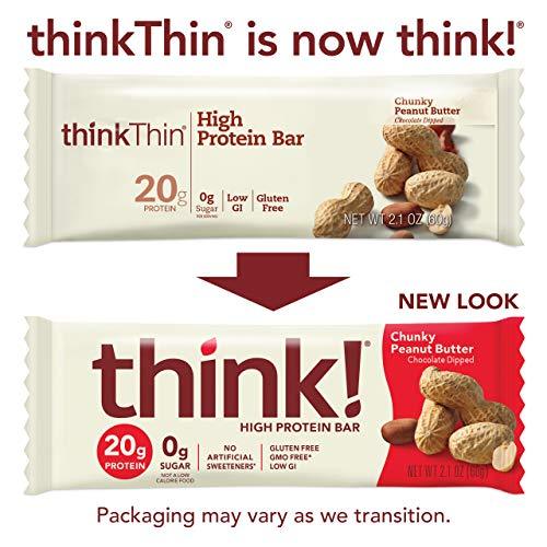 think! High Protein Bars, 18g Protein, 2g Sugar, No Artificial Sweeteners, GMO Free, 2.1 Oz Bar-Gains Everyday