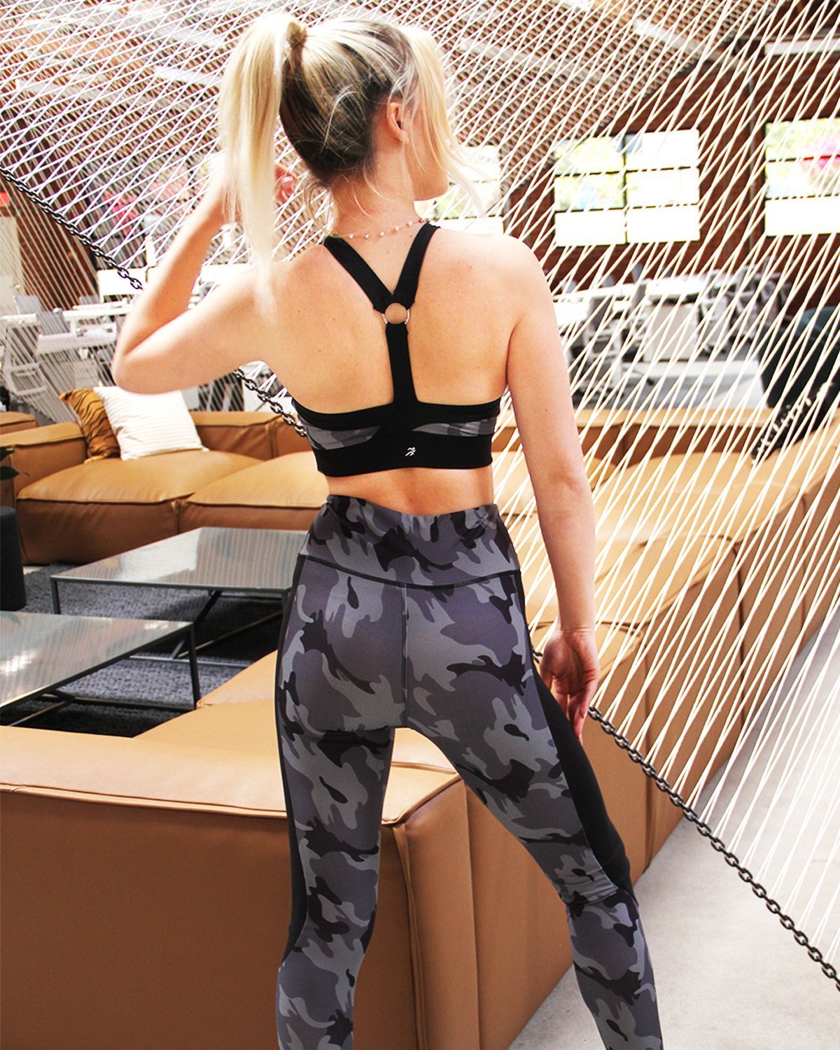 Veloso Supplex Moisture-Resistant Fashion Leggings & Sports Bra Set-Gains Everyday